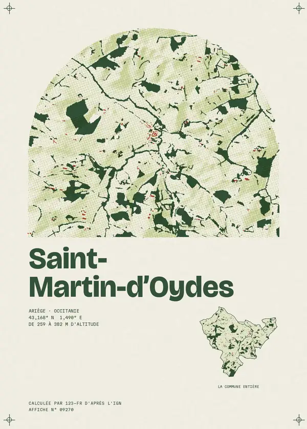 Affiche de Saint-Martin-d'Oydes, calculée par 123-fr d'après l'IGN