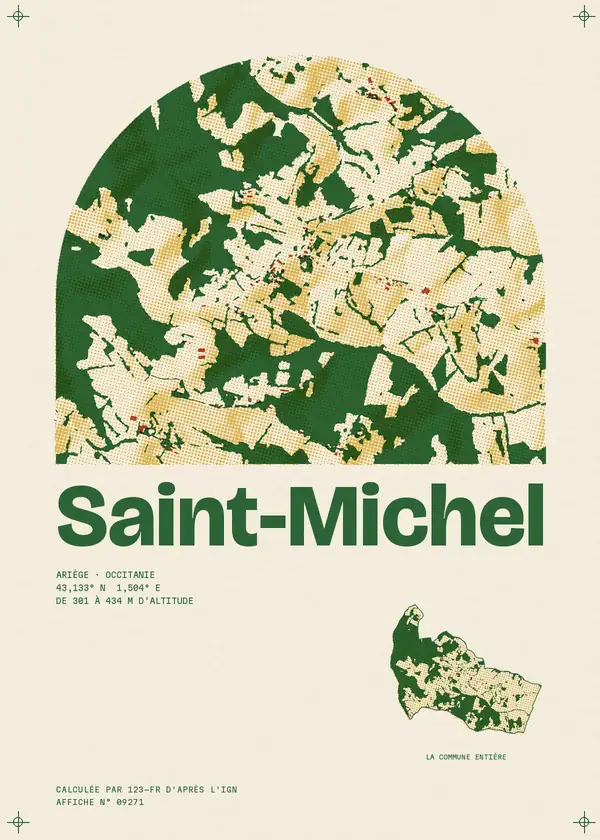 Affiche de Saint-Michel, calculée par 123-fr d'après l'IGN