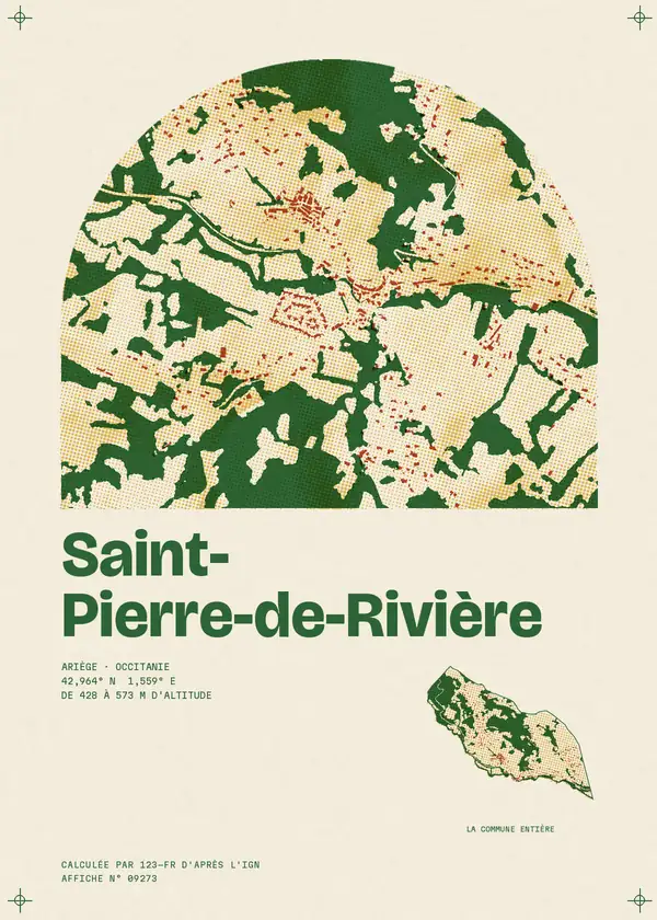 Affiche de Saint-Pierre-de-Rivière, calculée par 123-fr d'après l'IGN
