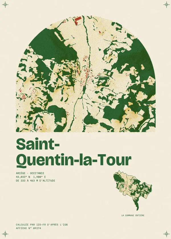 Affiche de Saint-Quentin-la-Tour, calculée par 123-fr d'après l'IGN