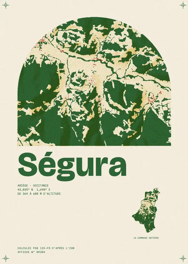 Affiche de Ségura, calculée par 123-fr d'après l'IGN