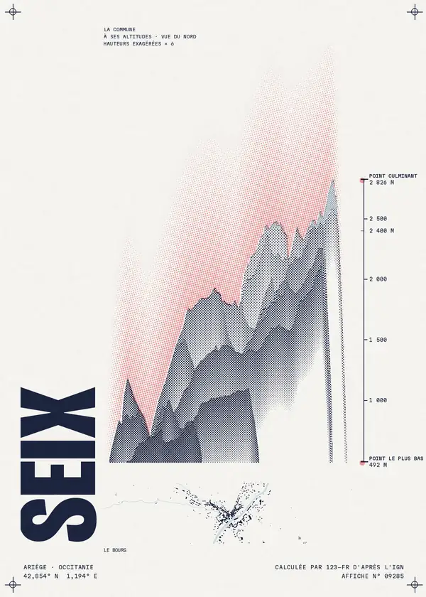 Affiche de Seix, calculée par 123-fr d'après l'IGN