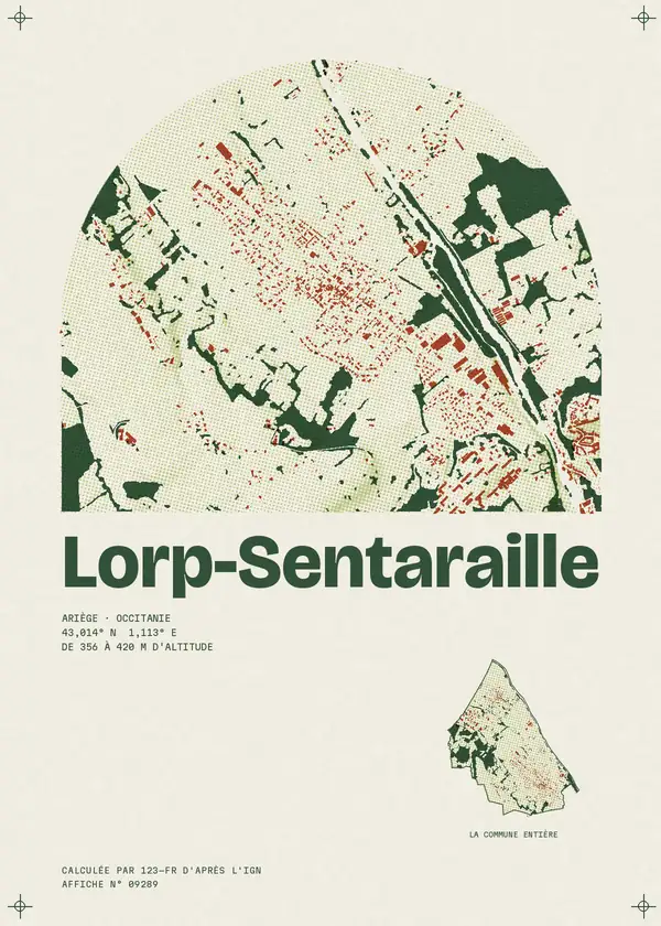 Affiche de Lorp-Sentaraille, calculée par 123-fr d'après l'IGN