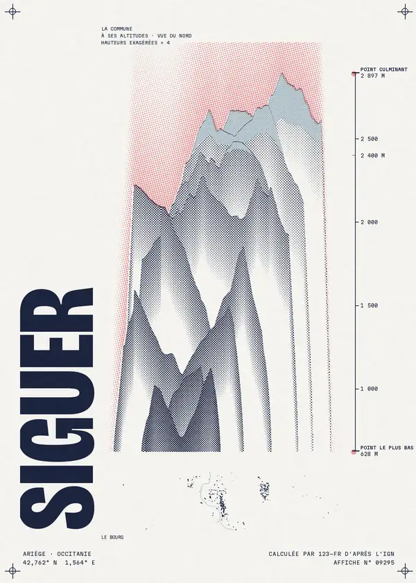 Affiche de Siguer, calculée par 123-fr d'après l'IGN