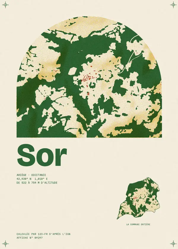 Affiche de Sor, calculée par 123-fr d'après l'IGN