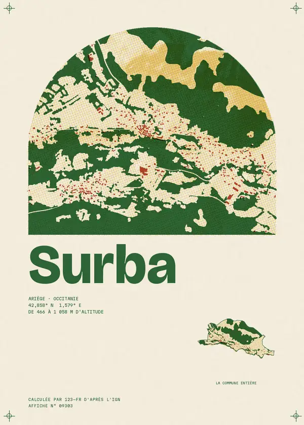 Affiche de Surba, calculée par 123-fr d'après l'IGN