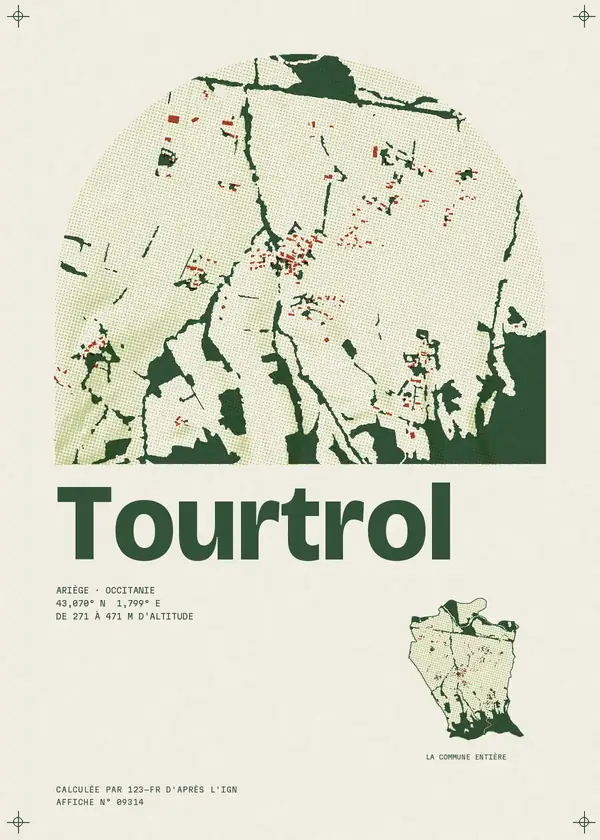 Affiche de Tourtrol, calculée par 123-fr d'après l'IGN