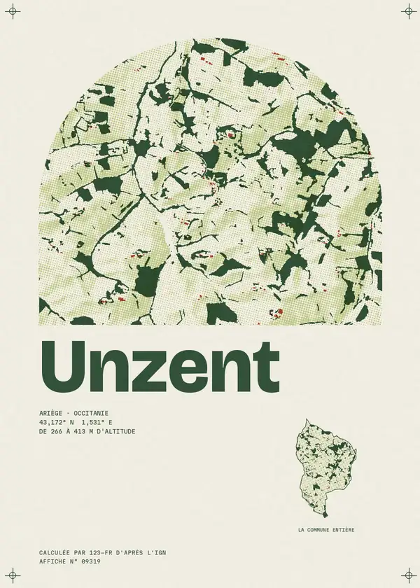 Affiche de Unzent, calculée par 123-fr d'après l'IGN