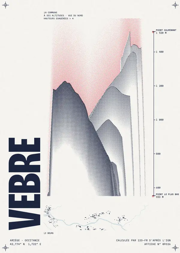 Affiche de Vèbre, calculée par 123-fr d'après l'IGN