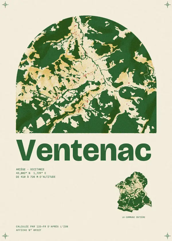 Affiche de Ventenac, calculée par 123-fr d'après l'IGN
