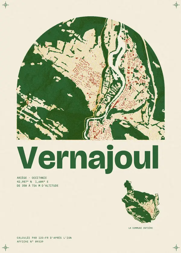 Affiche de Vernajoul, calculée par 123-fr d'après l'IGN