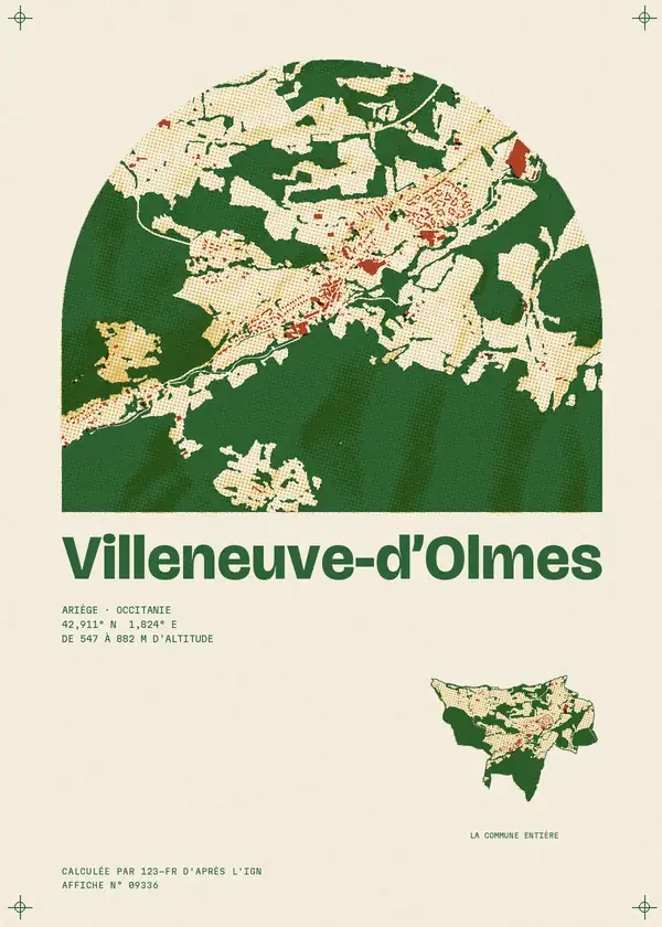Affiche de Villeneuve-d'Olmes, calculée par 123-fr d'après l'IGN