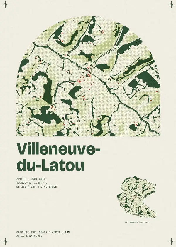 Affiche de Villeneuve-du-Latou, calculée par 123-fr d'après l'IGN