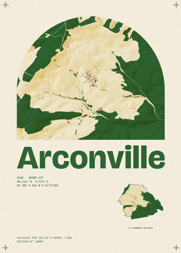 Affiche de Arconville, calculée par 123-fr d'après l'IGN