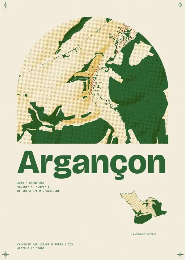Affiche de Argançon, calculée par 123-fr d'après l'IGN