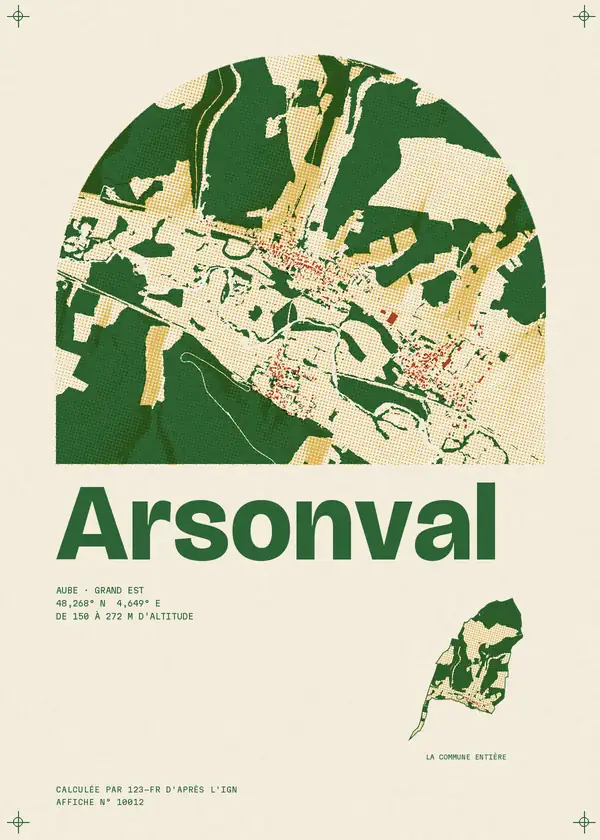 Affiche de Arsonval, calculée par 123-fr d'après l'IGN