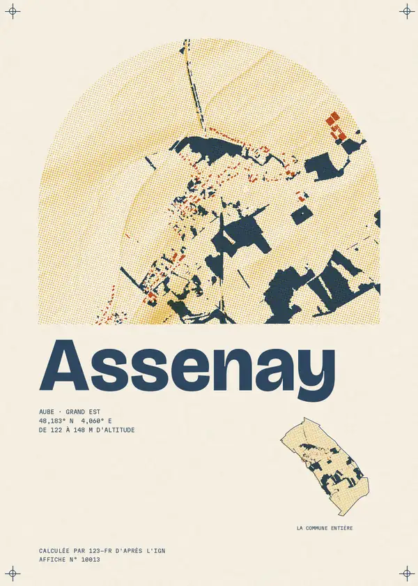 Affiche de Assenay, calculée par 123-fr d'après l'IGN