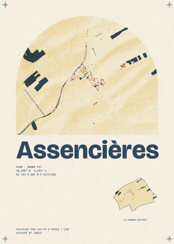 Affiche de Assencières, calculée par 123-fr d'après l'IGN