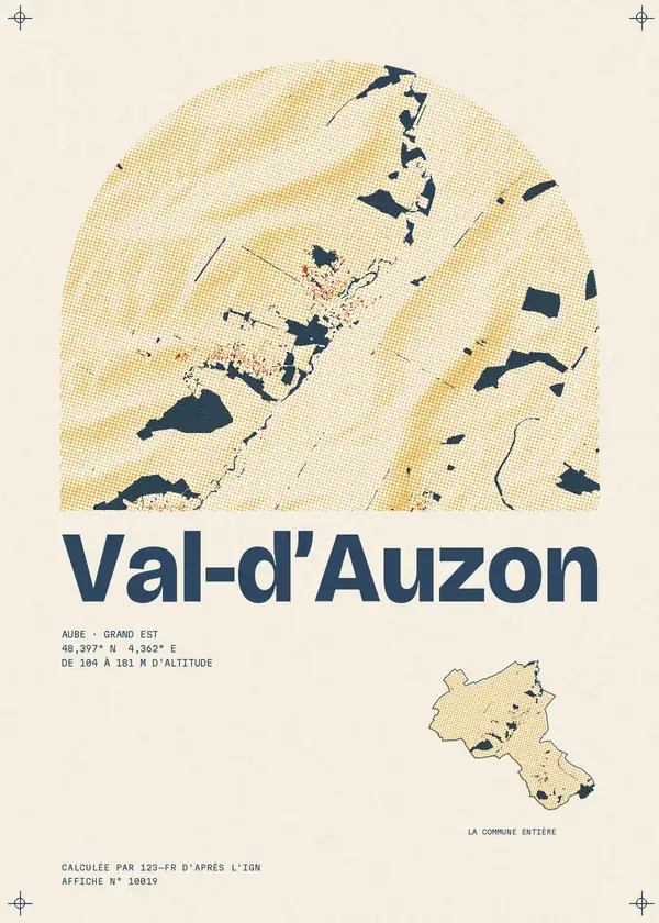 Affiche de Val-d'Auzon, calculée par 123-fr d'après l'IGN