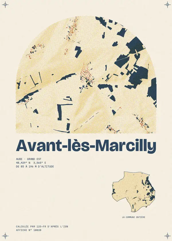 Affiche de Avant-lès-Marcilly, calculée par 123-fr d'après l'IGN
