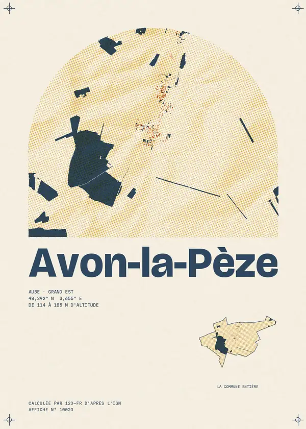 Affiche de Avon-la-Pèze, calculée par 123-fr d'après l'IGN