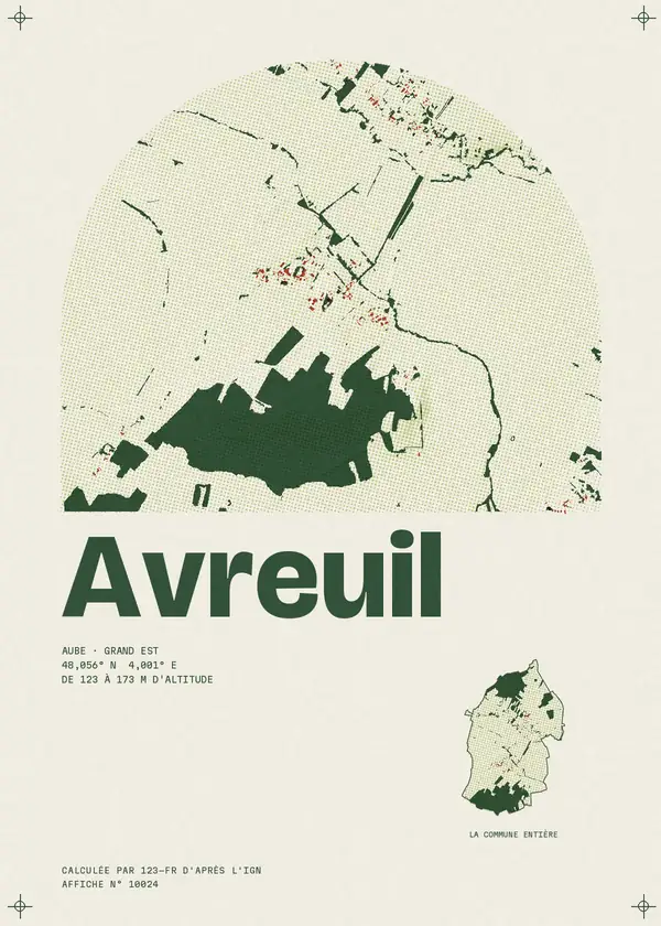 Affiche de Avreuil, calculée par 123-fr d'après l'IGN