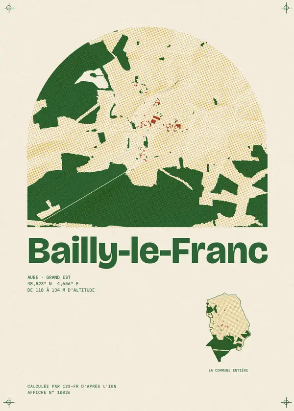 Affiche de Bailly-le-Franc, calculée par 123-fr d'après l'IGN