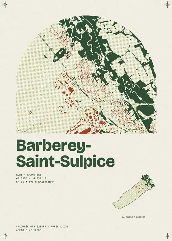 Affiche de Barberey-Saint-Sulpice, calculée par 123-fr d'après l'IGN