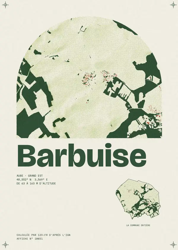 Affiche de Barbuise, calculée par 123-fr d'après l'IGN