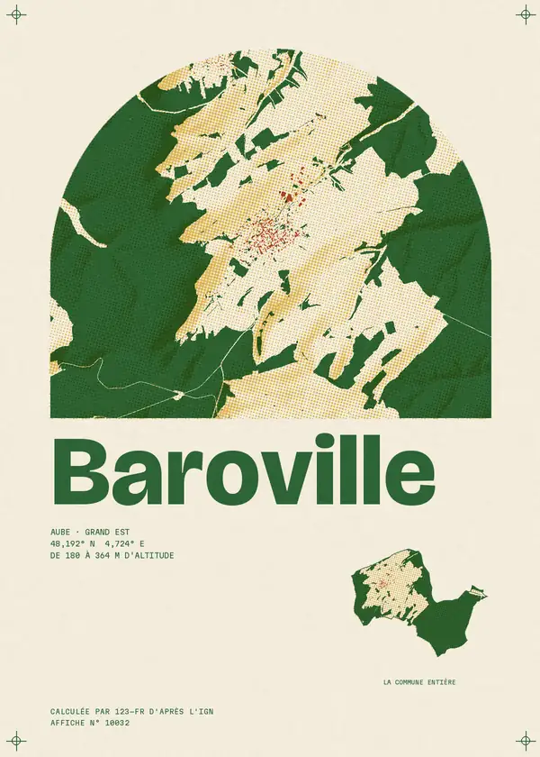 Affiche de Baroville, calculée par 123-fr d'après l'IGN