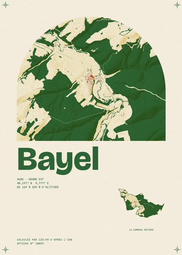 Affiche de Bayel, calculée par 123-fr d'après l'IGN