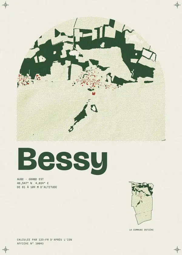 Affiche de Bessy, calculée par 123-fr d'après l'IGN