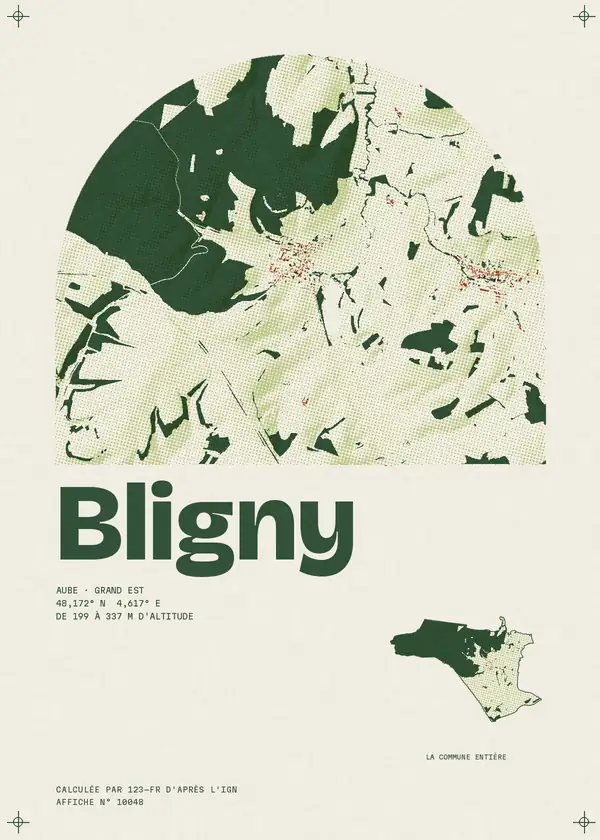 Affiche de Bligny, calculée par 123-fr d'après l'IGN