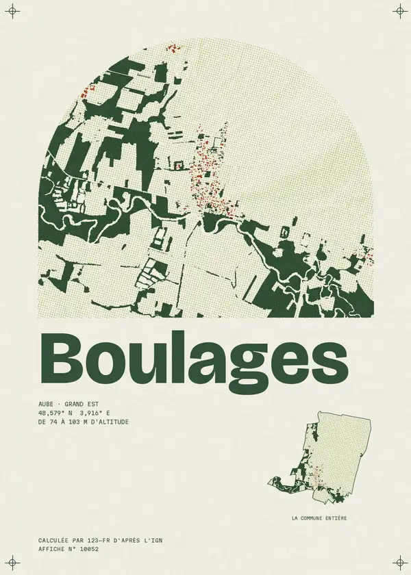 Affiche de Boulages, calculée par 123-fr d'après l'IGN