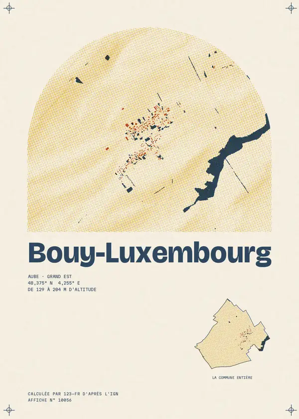 Affiche de Bouy-Luxembourg, calculée par 123-fr d'après l'IGN