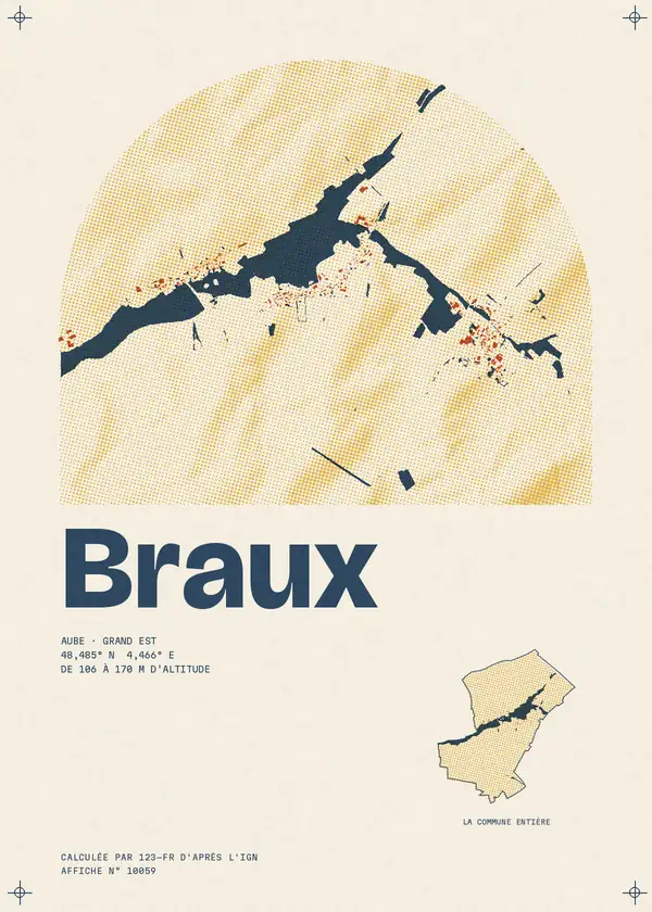 Affiche de Braux, calculée par 123-fr d'après l'IGN