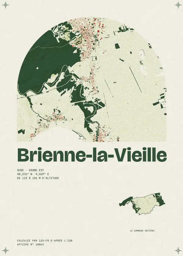 Affiche de Brienne-la-Vieille, calculée par 123-fr d'après l'IGN