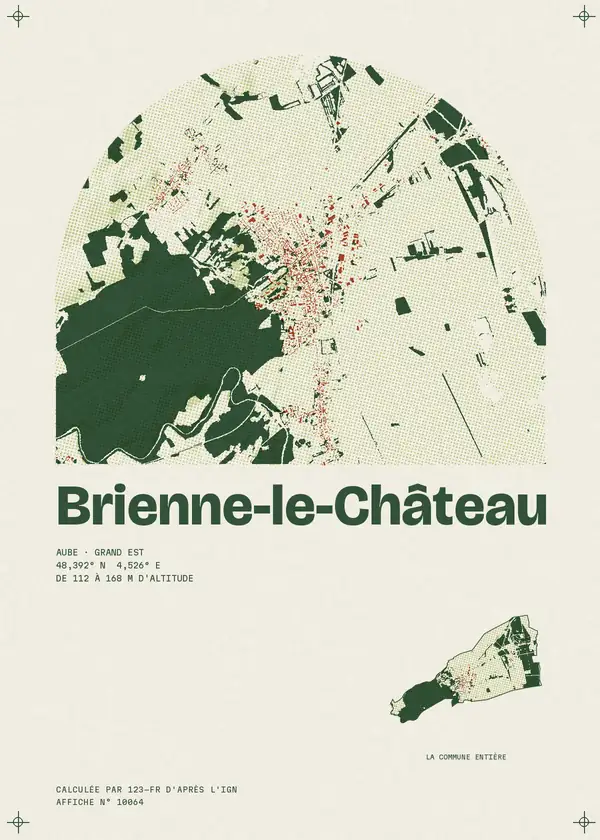 Affiche de Brienne-le-Château, calculée par 123-fr d'après l'IGN