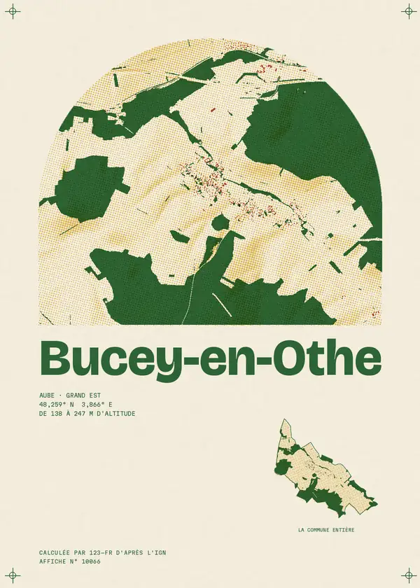 Affiche de Bucey-en-Othe, calculée par 123-fr d'après l'IGN
