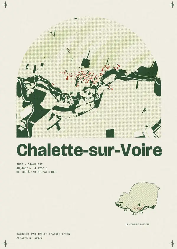Affiche de Chalette-sur-Voire, calculée par 123-fr d'après l'IGN