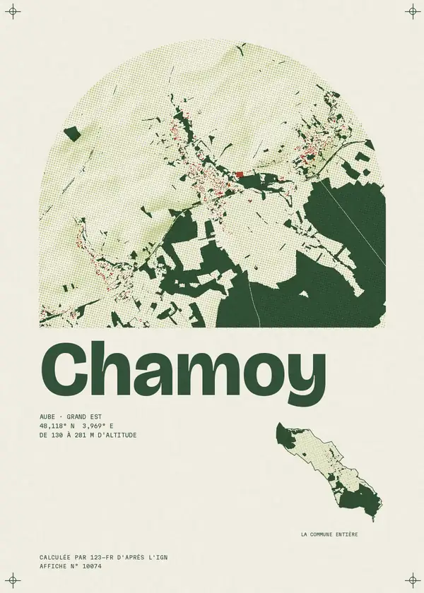 Affiche de Chamoy, calculée par 123-fr d'après l'IGN