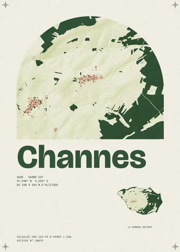Affiche de Channes, calculée par 123-fr d'après l'IGN