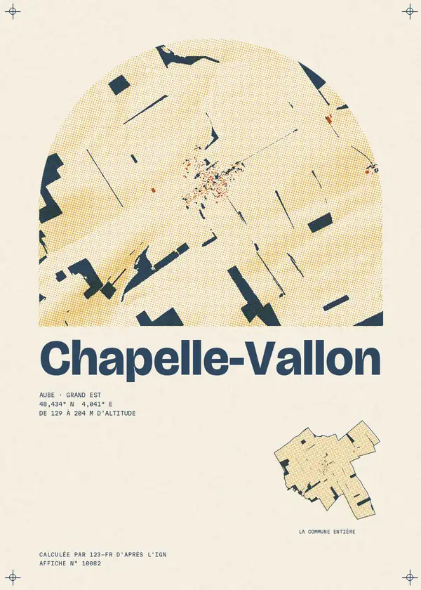 Affiche de Chapelle-Vallon, calculée par 123-fr d'après l'IGN