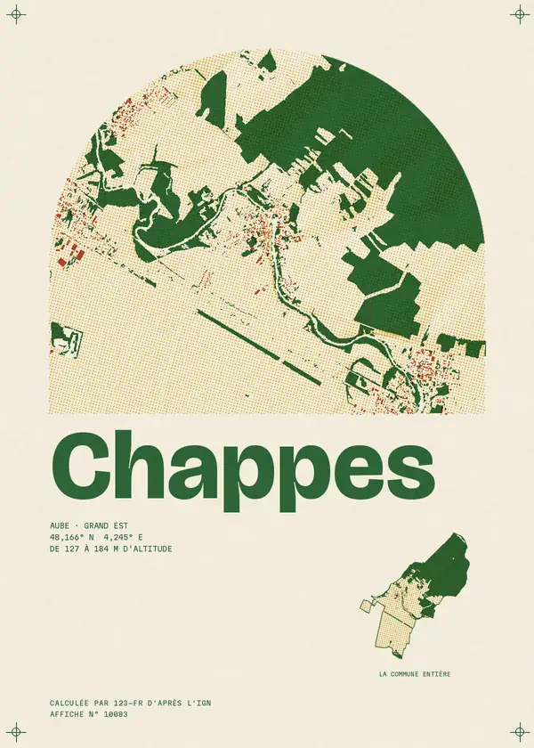 Affiche de Chappes, calculée par 123-fr d'après l'IGN