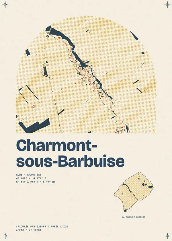 Affiche de Charmont-sous-Barbuise, calculée par 123-fr d'après l'IGN
