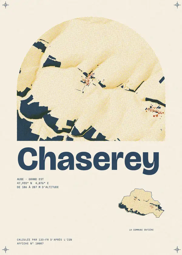 Affiche de Chaserey, calculée par 123-fr d'après l'IGN