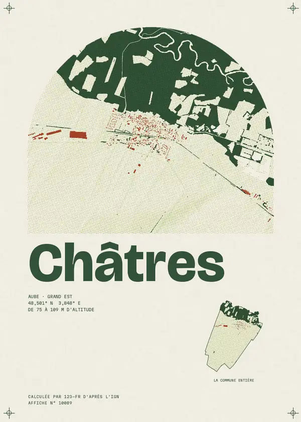 Affiche de Châtres, calculée par 123-fr d'après l'IGN