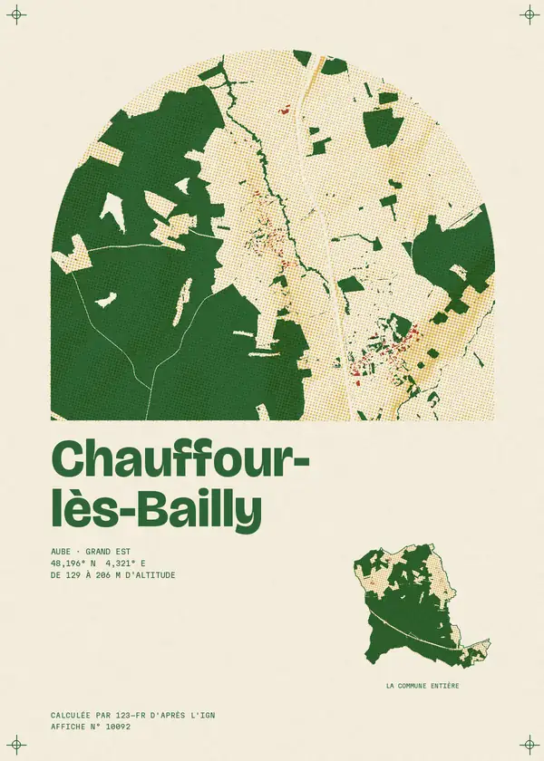 Affiche de Chauffour-lès-Bailly, calculée par 123-fr d'après l'IGN
