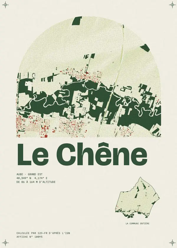 Affiche de Le Chêne, calculée par 123-fr d'après l'IGN