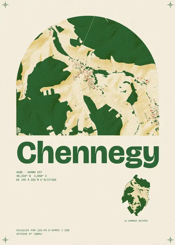 Affiche de Chennegy, calculée par 123-fr d'après l'IGN